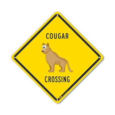 Imagem de PetKa Signs and Graphics Placa de plástico PKAC-0231-NP_10x10 "Cougar Crossing" 25,4 cm x 25,4 cm
