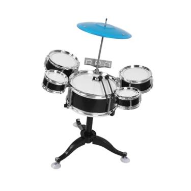 Imagem de Milageto Conjunto de Bateria Infantil, Kit de Bateria de Jazz, Coordenação Olho-mão, Conjunto de Brinquedos Musicais, Instrumentos Musicais para Performance em, Preto