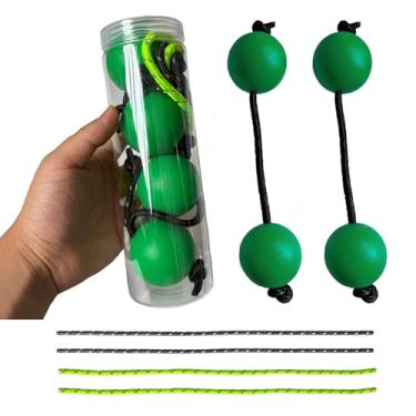 Imagem de ZENHZ Conjunto autêntico de coqueteleira africana Asalato – 2 pares com cordas extras e coqueteleira – Instrumento de percussão tradicional Kashaka para músicos e entusiastas (verde)