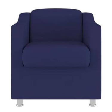 Imagem de Poltrona Bia Decorativa Reforçada Recepção Clinica Salão Sala De Estar Suede Azul Marinho