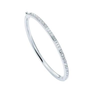 Imagem de Ted Baker Pulseira feminina London Claudia com dobradiças de cristal estreito (prata/cristal)