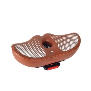 Imagem de Colaxi Almofada de assento de bicicleta grande, almofada para assento, absorção de impacto, antiderrapante, assento de ciclismo para atividades ao ar livre, Marrom