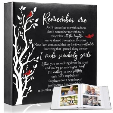 Imagem de ReliThick Álbum De Fotos Do Funeral Cardeal 4 X 6" 200 Páginas Em Branco, Couro Memorial Para Lembranças, Decoração Celebração Da Vida, Suprimentos Festas Amorosas (Lembre-Se Mim)