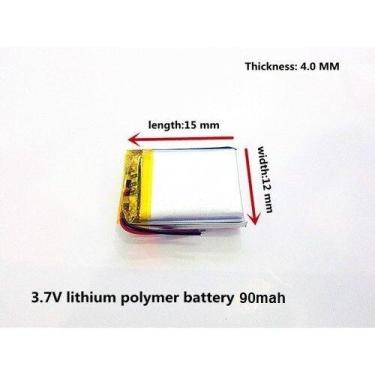 Imagem de (4unidades)bateria 3,7v 90mah 4mm X 12mm X 15mm - bgb