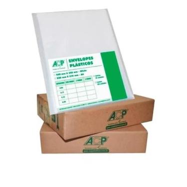 Imagem de Envelope Plástico Acp 0,15 Grosso Oficio Sem Furos C/400 Un