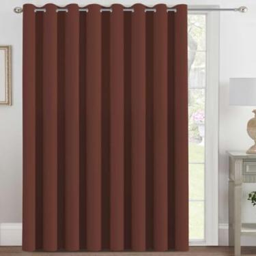 Imagem de H.VERSAILTEX Cortinas blackout para pátio de 250 x 246 cm para portas deslizantes painéis de cortina blackout extral largo divisor de ambiente com isolamento térmico - topo com ilhós, 2,5 m de altura