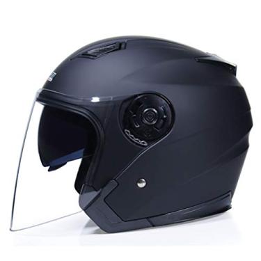 Imagem de Capacete Motocicleta Meia Face Capacete Abs Moto Segurança Elétrica Lente Dupla Moto Helme Para Mulheres Homens Capacete De Bicicleta Facial Aberta, Grey, XL/61-62cm