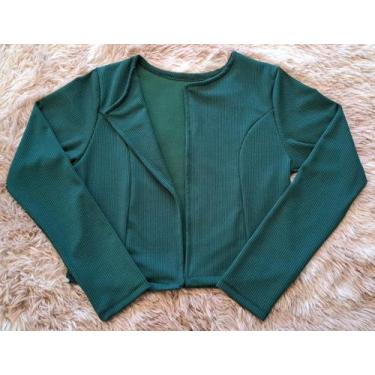 Imagem de Casaquinho Curto Feminino Manga longa blazer - Nagab, Verde militar, M