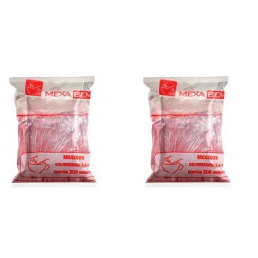 Imagem de Kit de Colher Mexedora para Café com 9,5cm Cristal Mexa Bem 2 Pacotes 