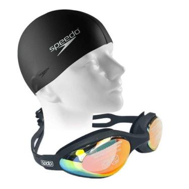 Imagem de Óculos de Natação Speedo Hydrovision MR + Touca de Natação Silicone, A