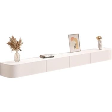 Imagem de Prateleira De Parede Com Armazenamento Console De Tv Flutuante Prateleira Flutuante Com Portas Suportes De Televisão Montados Na Parede Para Sala De Estar, Quarto, A, 220cm