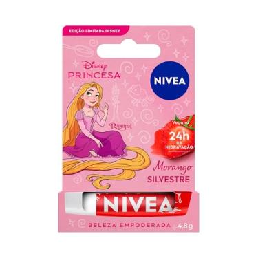 Imagem de NIVEA Hidratante Labial Morango Silvestre Ed. Limitada Rapunzel Disney® Princesa 4,8g, Hidratação Intensa 24h, Cor Suave, Brilho Delicado, Manteiga de Karité