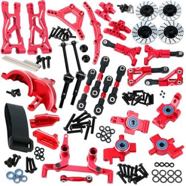 Imagem de Parts for 1/10 4-TEC Drift Ford Mustang,Include Steering Blocks,Stub Axle,Suspension Arms,Steering Bellcrank Assembly,28 mm Camber Links,Shock Towers,Rear Gear Cover,Brake disc,Drive Shaft (Red)