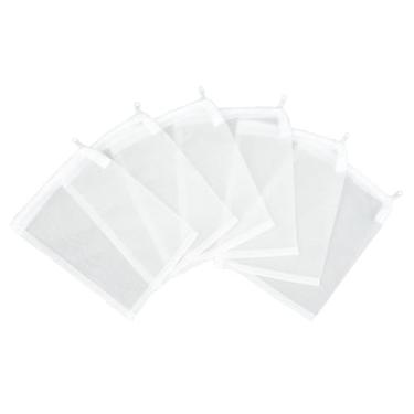 Imagem de AQUANEAT Sacos de mídia de filtro de aquário sacos de malha extra fina de 100 mícrons 7,6 x 10,2 cm/7,6 x 20,3 cm/14 x 20,3 cm com zíper de plástico para carvão ativado 6 peças (14 cm x 20 cm)
