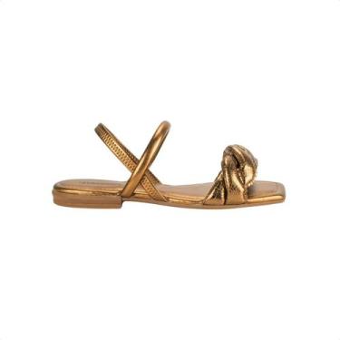 Imagem de Sandália Mississipi Rasteira Metalizada, Bronze, 38