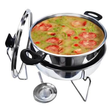 Imagem de Rechaud Alumínio Panela Para Banho Maria Redondo 5 Litros - Alumínios 