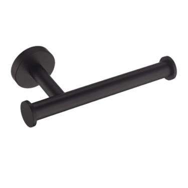 Imagem de Conjunto de acessórios para banheiro de parede em aço inoxidável preto fosco com toalheiro e azulejo, inclui tapete de banho, lava-louças e suporte para toalhas (suporte para papel)