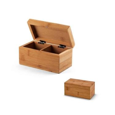 Imagem de Caixa Organizadora de Chá em Bambu 2 Compartimentos. - PRONTO PRINT