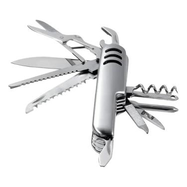 Imagem de Canivete Suíço Multifuncional, 11 Funções, Aço Inoxidável, 15cm Aberto