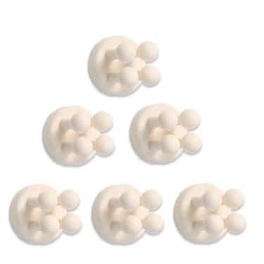 Imagem de 6 peças de suportes de escova de dentes à prova d'água de silicone, ganchos autoadesivos multifuncionais para pendurar chaves de roupas, cabo de toalha para cozinha, banheiro, casa, escritório, misto