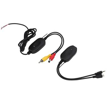 Imagem de Receptor do Transmissor da Câmera do Carro, Transmissor de Vídeo Sem Fio Resistente Ao Desgaste Longa Durabilidade ABS Leve para DVD Players Câmeras de Backup (Sem)