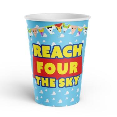 Imagem de Copos de papel para festa de aniversário de 100 ps (azul alcance 4 céus)