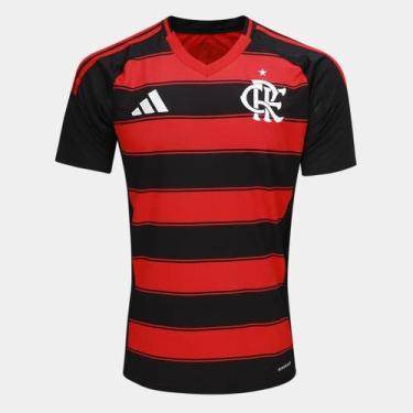Imagem de Camisa Oficial Flamengo Listrada 2025 Masculina - Onnix, Preto, M