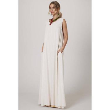 Imagem de Vestido Regata Longo De Linho Bege Yacamim C1-Feminino