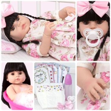 Imagem de Bebe Reborn Menina Realista Morena 13 Itens Envio Imediato - Cegonha R