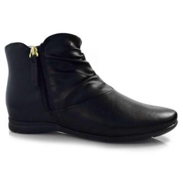 Imagem de Bota de Cano Curto Feminina Comfortflex 24-91302, Preto, 34