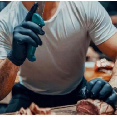Imagem de Luva Preta para Gastronomia e Churrasco com Nitrilo VinilPlus+ TAM G -