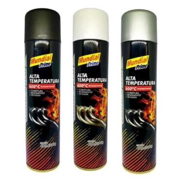 Imagem de Tinta Spray Alta Temperatura 400 ml - Mundial Prime, Branco Fosco