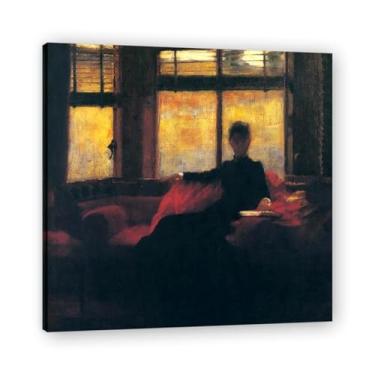 Imagem de An October Evening John Lavery Iconic Realist Portrait & War Scene Canvas Art – Decoração de parede irlandesa atemporal para casa emoldurada 39,98 x 39,9 cm