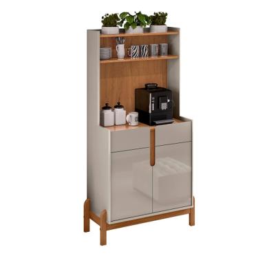 Imagem de Aparador Cantinho Café Lizz Off White/Cedro - Casa D Móveis