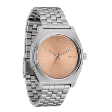 Imagem de Nixon Time Teller masculino prata/coral 37 mm