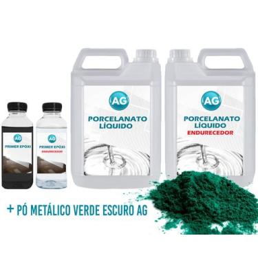 Imagem de Kit Porcelanato Líquido Metálico Verde Escuro AG por M² - Resinas ag