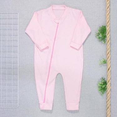 Imagem de Macacão Infantil Conforto em Suedine Rosa para Meninas 12-24M - Era Um