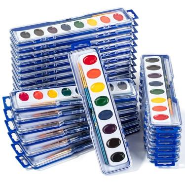 Imagem de Mr. Pen - Aquarelas laváveis, pacote com 2, 8 cores com pincel, conjunto de tinta aquarela, pintura de aquarela para crianças, aquarelas para crianças e adultos, presente de Páscoa