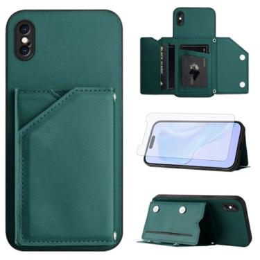 Imagem de Asuwish Capa de telefone para iPhone Xs Max capa carteira com protetor de tela, suporte para cartão, alça transversal, cordão de couro i X XR Xsmax 10x SX Xmax 10xs 10s 10 Plus Xmaxs mulheres meninas