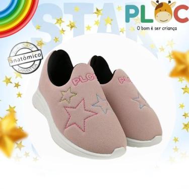 Imagem de Tênis infantil Ploc Star - Jogging Menina Anatômico, Nude, 33