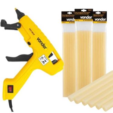 Imagem de Pistola Cola Quente 100w Com 18 Bastões De Cola 28cm Vonder