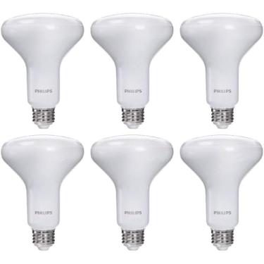 Imagem de Philips LED Fosco Interior BR30, efeito de brilho quente regulável, 650 lúmens, 2700-2200K, 7,2 W = 65W, base E26, branco suave, pacote com 6