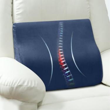 Imagem de AHUAWA Almofada de apoio para as costas para cadeira reclinável, almofadas de espuma viscoelástica para sofá com capa de veludo macio, almofada ergonômica de suporte lombar para alívio da dor lombar