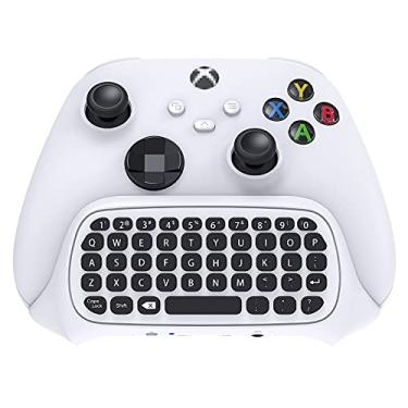 Imagem de Teclado de controle para Xbox Series X/Series S/One/S/Controlador Gamepad, 2,4Ghz Mini QWERTY Teclado de controle para jogos Chatpad com entrada de áudio/fone de ouvido para Xbox Series X/S Controlador