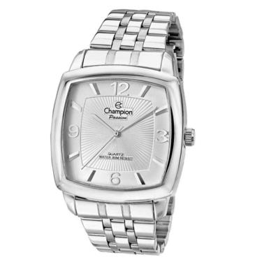 Imagem de Relógio CHAMPION masculino analógico prata branco CN28740Q