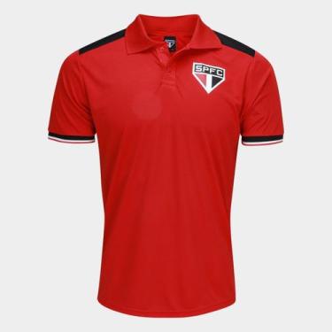Imagem de Camisa Polo São Paulo Wall Masculina - SPR, Vermelho, Preto, P