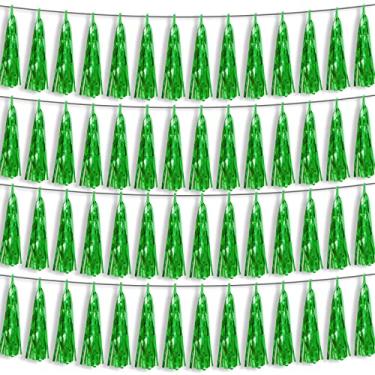 Imagem de 4P Guirlanda de borla para decoração de festa verde para boias de desfile, despedida de solteira, casamento, aniversário, Halloween, Natal, decorações de festa de chá de bebê