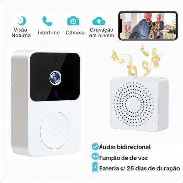 Imagem de Campainha Inteligente Wi-Fi Branca para Segurança Residencial - ASAF