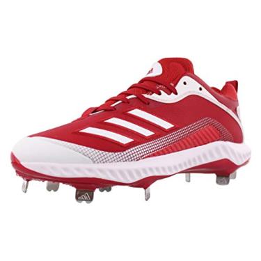 Imagem de adidas Tênis de beisebol masculino Fv9348, Vermelho/branco/branco, 12