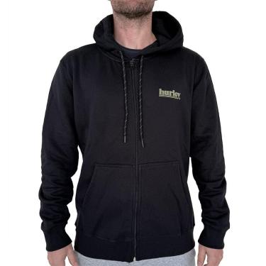 Imagem de Moletom Hurley Aberto Puff Over WT25 Masculino Preto